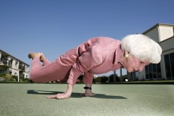 Brendan Beckett - 83 year old Yoga instructor, Bette Calman, performs some Yoga moves on the 22nd April 2009.