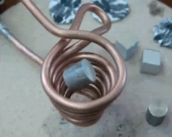 consulting-idjit-of-the-tardis:  fencehopping:   Melting aluminum with an electromagnet.   SORCERY  Some prodigious science going on here.