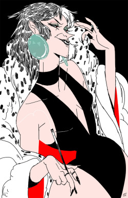 janetsungart:had a really sudden urge to draw cruella and now here we are