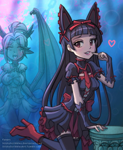 Rory Mercury and GiselleRory Mercury captures Giselle cursing her into a sexy statue. In her  excitement Rory accidentally touches a cursed pillar herself. What will  happen next?//Like what you see?  Support us for more on going art content, bonus art,