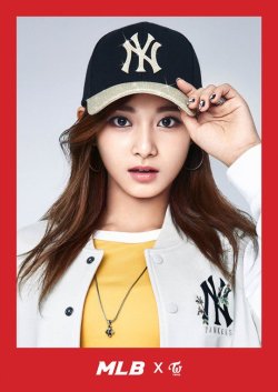 korean-dreams-girls:  Tzuyu (Twice) - MLB Sponsor Pic