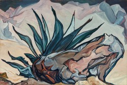 terminusantequem: Pablo Esteban O'Higgins (American/Mexican, 1904-1983), Cactus, 1973. Oil on canvas, 23 ¾ x 35 ½ inches (60.32 x 90.17 cm) 
