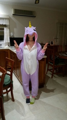 omg-princess-ali:  Hiiiiii guyssss!!! So this is my unicorn onesie that my family always teases me about and my aunt took a picture 😂 it’s so comfy ! And I feel so little !!