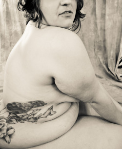kinkyfemmequeer:  I was going through old files and I found this photo. At first I stared at it for a while and hated how lumpy my arms looked and the rolls on my tummy. If this was any other person posting this photo I would be head over heels, but why
