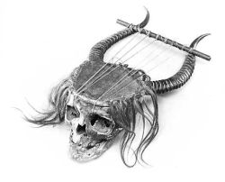Lyre, 19th century. Medium: human skull, antelope horn, skin, gut, hair. The Metropolitan Museum of Art, New York. The Crosby Brown Collection of Musical Instruments, 1889 (89.4.1268)