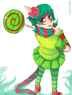    fuzzy-earmuffs:  Trickster Roxy? :3     there are not enough tricksters on my blog sighs 