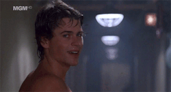 pkmntrainerlee:  Rob Lowe in Youngblood (1986)   I think this was the first time I saw a guy in a jockstrap. 