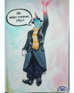 thechamba:  Post @supanovaexpo #commission for a buddy of #GotGvol2’s #Yondu as #MaryPoppins drawn last night.  #timelapse video up on YouTube in a few hours.  @michael_rooker knocked it out. Loved this flick.  #marvel #theCHAMBA #guardiansofthegalaxyVo2
