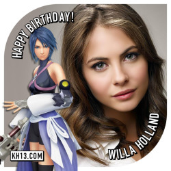 kh13:   “&ldquo;May our hearts be our guiding key.” You’ll know…where I am.“  Happy 26th birthday to Willa Holland (born June 18th, 1991), she voices Aqua in Kingdom Hearts Birth by Sleep and 0.2 Birth by Sleep! #BDayKHkh13.com