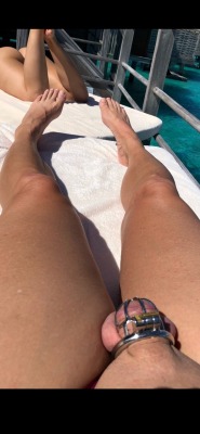 Today’s sissy clitty of the day is curtesy of @amandapinkgirl611.I love how amanda’s Wife has her sissy’s clitty locked, even on their vacation in paradise. I feel for Wifey though - being in tropical paradise without a fat cock to sit on must be