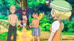 secsyx3:  Someone tell me why we needed to strip ash down to his underwear but cilan got to keep his pants on… 