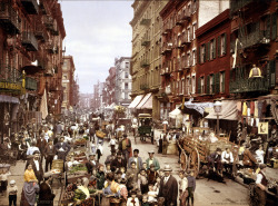 Mulberry Street, along which New York City&rsquo;s Little Italy is centered. Lower East Side, circa 1900