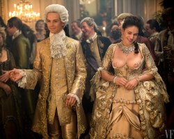 aanonymouse4o: dailyactress: Outlander AT the fancy dress ball, the men dressed up in 18the century costumes, the women from Roissy, dressed as they normally did. 