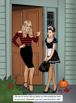 colleeneris:  Halloween Surprise by rocketXpert    A thin boy early into puberty, is seldom aware that it is simply a matter of clothing, that he would be seen unmistakeably as a girl. Perhaps in the future, activists of feminine-positivity for boys,