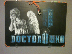 My friend wanted me to draw him a doctor who thing on his black board, or just anything whooves&rsquo;s related.  Sadly not ponied.  I never really cared about Dr.Who cept for the Dr, doctor hooves.  But I was watching the 9th and 10ths episodes as I