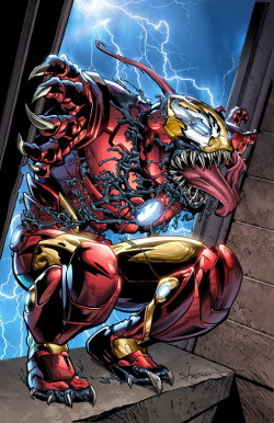 brianmichaelbendis:     Venomized Iron Man by Larry Stroman  