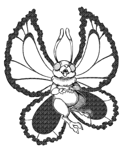 sabrebash: Not technically inktober, since i haven’t been doing it everyday, but hey. An old pic of my butterfree from x, Papillon. 