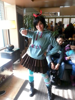 indevan:  sakuramikage:  antiaichan:  Me as Vanellope of Wreck-It Ralph at AOD this weekend! Everything was made from scratch by me.Photo by ShiekChan  Aahhh! It came out so well!  wow the work on that skirt is perfection 
