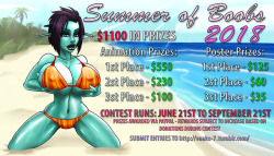 vaako-7:  vaako-7:  SUMMER OF BOOBS 2018  It begins again! The Prizes The contest is broken down into two categories–Animations, and Images. There is a total of 񘊌 US dollars to be awarded between these categories. Animations: 1st Place is 550 US