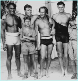 Duke Kahanamoku, Buster Crabbe and Johnny Weismuller, 1932.