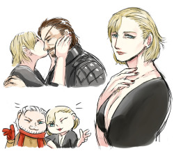 fanartstuffs:  So unpleased about the fact that we couldn’t meet EVA at MGSV, I went to made up her version at the late 40s, and just thought everytime she meet up with BB again, she would kiss him in his lost eyes.Btw, it’s nice to see how EVA and
