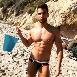 andrewchristian:  BYOB, Bring Your Own Bucket! 20% Off St. Patricks day sale, use code 20INSTOSTPAT15 through March 17 #andrewchristian #sexy #bucket #beach #summer #hot #sand #abs #actrophyboys #underwear #california #bts #boy #gay  (at Andrew Christian