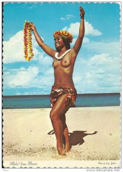   Hawaiian woman, via Delcampe.   
