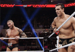 vivadelrio:  Alberto Del Rio and Randy Orton Monday Night Raw 11/25/13   I&rsquo;m imagining they are deciding who gets at me first