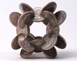 edwardspoonhands:  wonderfulmustacios:  taktophoto:  Interlocked Coins Form Complex Geometric Sculptures  is that even fucking legal  WANT! 