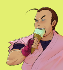 cactusburglar:  Dan powerfully eating an ice cream cone. 