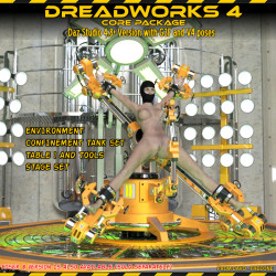 Dreadworks  4 is the latest installment of the popular Dreadworks model theme from  Davo. Torment your favorite characters with an amazing environment set  and of course, new diabolical tools and restraints. This product works with Daz Studio and Poser