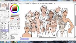 Omg, too much people, i&rsquo;m dying with colouring ToT They are all new ocs except the blond tall guy-&gt; http://ikebanakatsu.tumblr.com/image/50682405302 I&rsquo;m writing the story of this family on a blogspot, I hope I can post the link here with