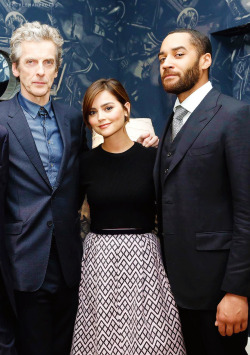 Jenna, Peter, and Samuel at the launch for the DVD release of Doctor Who Series 8 (17.11.14)  I wanted Danny to become a proper companion 😭