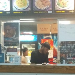 upliftedinfo:  liquid-sword23:  woodmeat:billiehollibae:Son they got a nigga in a durag working at the Chinese spot we coming uphe got to be one of the hardest workers out here  Peep Obama.