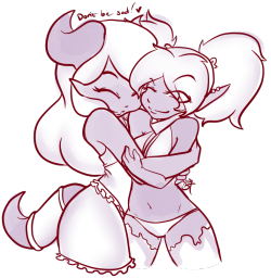 Because my loverly has seemed down latelyDun be sads!!! I like to think that Madii gives Lolipop lots of hugs and Loli pretends to really hate them but deep down she really likes da huggles x3