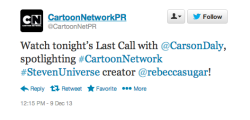 Check out tonight&rsquo;s episode of Last Call with Carson Daly for a segment featuring Rebecca Sugar!