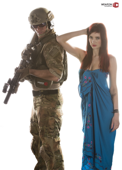 weaponoutfitters:  &ldquo;The hard and soft side of American influence&rdquo;She’s wearing a sarong made by Afghan school girls, with each sarong sold sending a little girl in that country to school for a week. Change through commerce.He’s a combat