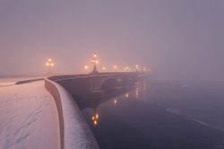 thebeautyofrussia:  Fog in the Trinity Bridge, Saint Petersburg, Russia by EGRA 