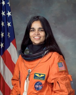 jaladiya:notable south asian americans → Kalpana Chawla  Kalpana Chawla is the 1st Indian American astronaut and 1st Indian woman in space. Born in Karnal, India, on July 1, 1961, Chawla was the youngest of four children.  Chawla obtained a degree