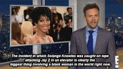 blklatinospeedy:  mediaite:  Joel McHale thinks the media might be over-covering the Jay Z/Solange fight.    And he is right