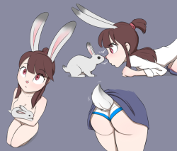 captainbutteredmuffin: the-purse-of-pudge:  Akko bun fun. The simple cell shading and flat color seems to go well with pencil lineart.  Seriously. If you guys follow me and don’t watch Little Witch Academia (or at least love Studio Trigger) ya’ll