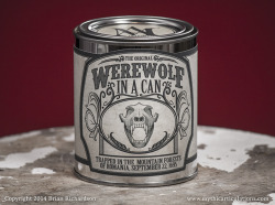 mythicarticulations:  Tired of your Werewolves not being in cans? Well we have a solution! Announcing the “Werewolf in a Can”!  Now available in our Etsy Shop. 