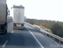 dirty-country-girl70:  jay1187:  readerscorner:  I’m glad I don’t drive a truck…  Luck  Oh my god that is crazy, look at the wind!  insane