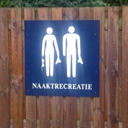 corpas1:  Naked recreation for couples - a real pleasure! The wonderful sign says (in Dutch) that couples are free to take all their clothes off…it’s a great pleasure to be naked together and to have no shame about the fully innocent desire to enjoy