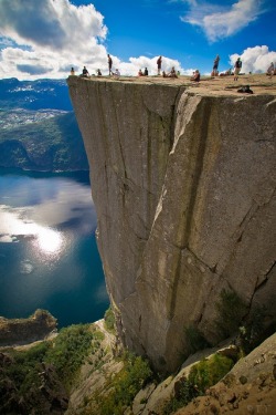 travelduchess:  Preikestolen in Norway, also known as Preacher’s Pulpit or Pulpit Rock. 