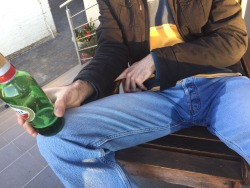 peedjeans:  sabound2bfun:  Piss and beer - a wonderful combination!  Hot crotch! 