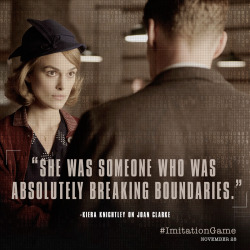 Theimitationgameofficial:  Keira Knightley Overcomes Unimaginable Odds As Cryptographer