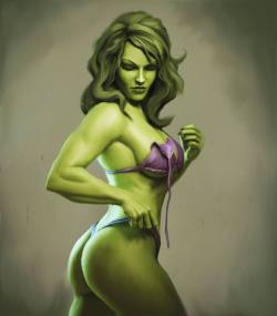 seether23:  She Hulk: Underwear is givin me a wedgie- rips off the bra- theres no need for the bra now  