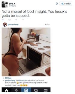kravemychocolatekurves:  imsoshive:  lmfaoo  What is she cooking? Air?  No-calorie pork chops and angel air pasta.