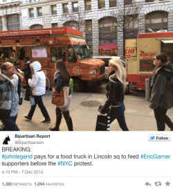 micdotcom:  John Legend and Chrissy Tiegen support protesters in NYC with extremely kind gesture   John Legend and Chrissy Teigen, a New York City power couple that has earned a reputation for their past social awareness, have now decided to join the